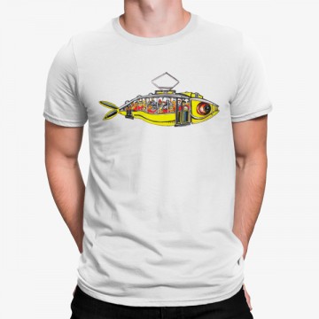 Camiseta Pescado Eléctrico Divertido