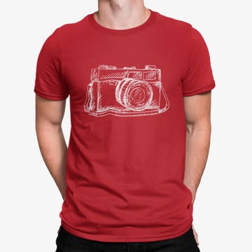 Camiseta Cámara Fotográfica Dibujo Minimalista