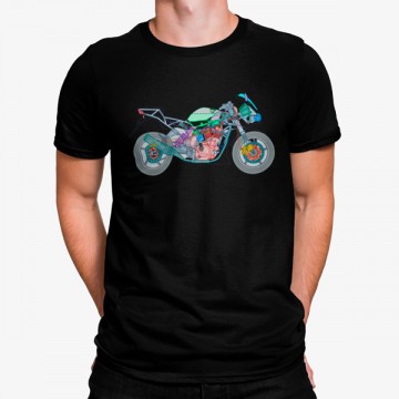 Camiseta Moto Artistica Colorido