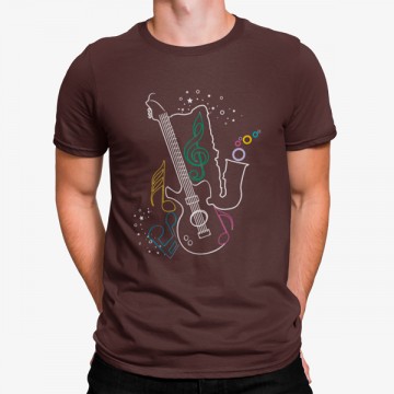 Camiseta Guitarra Dibujo Divertido