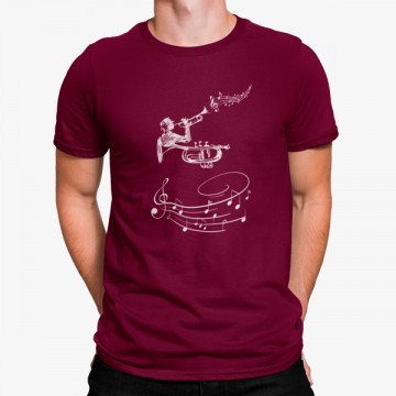 Camiseta Hombre Tocando Saxofón Minimalista
