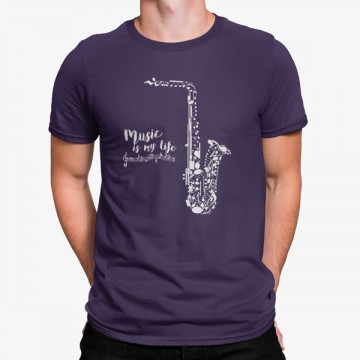 Camiseta Música Es Mi Vida Saxofón