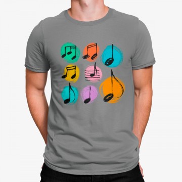 Camiseta Notas Musicales Coloridas