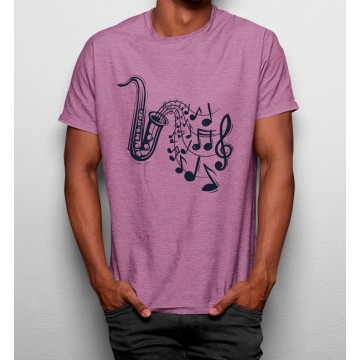 Camiseta Notas Musicales Saxofón