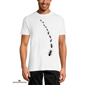 camiseta blanca marga corta hormiga