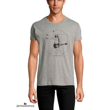 Camiseta Gris Hombre Guitarra