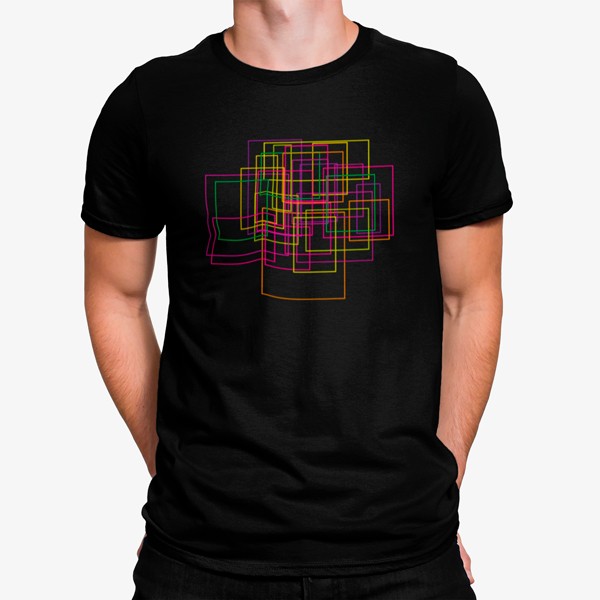 Camiseta Rectángulos Geométricos Néon