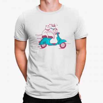 Camiseta Gatos Enamorados Moto