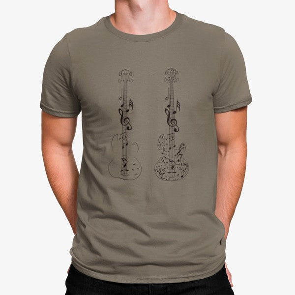 Camiseta Guitarras Eléctricas Notas Musicales