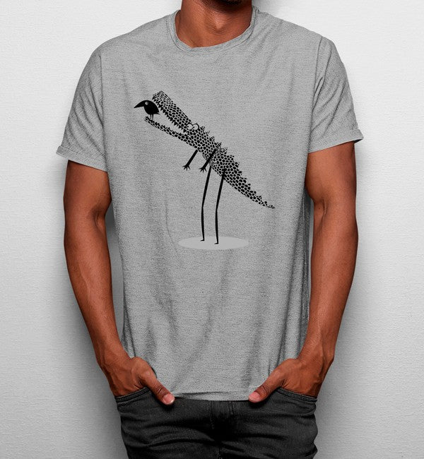 Camiseta Cocodrilo Pájaro Divertido