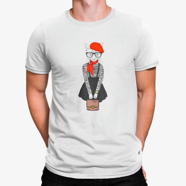 Camiseta Gato Chica Hipster