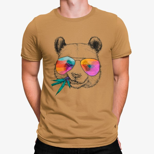 Camiseta Panda Comiendo Hipster