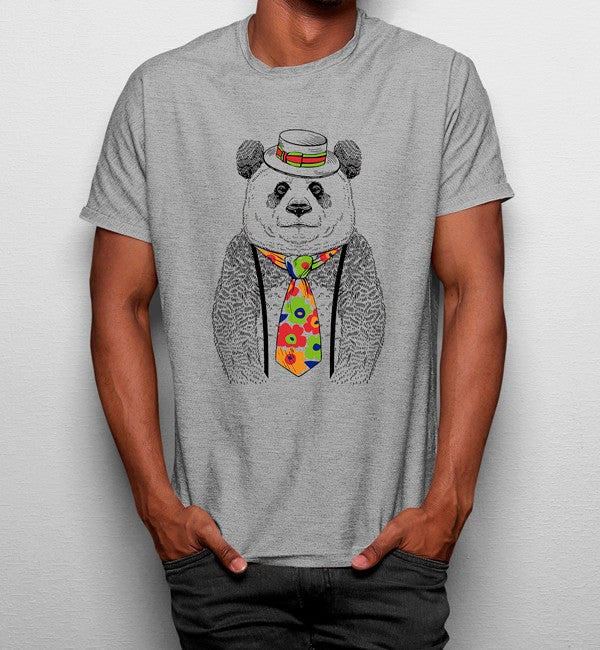 Camiseta Oso Hippie Corbata de Flores