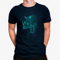 Camiseta Rinoceronte Geométrico Azul