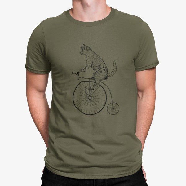 Camiseta Gato en Bicicleta Vintage Animales