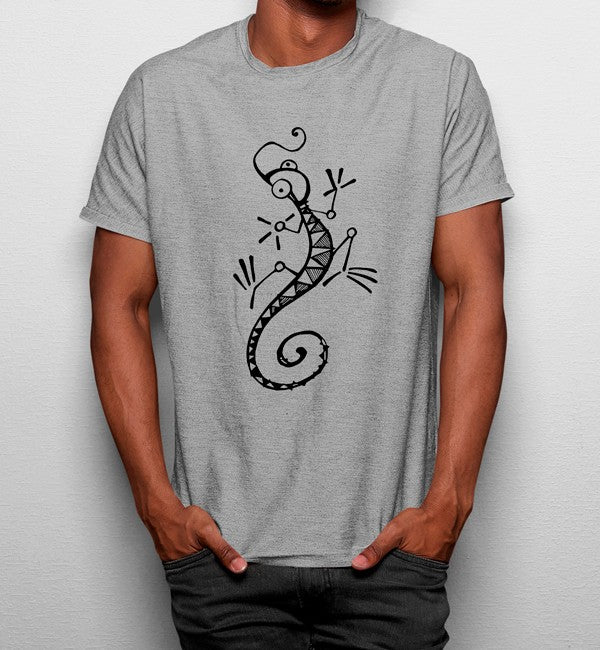 Camiseta Lagarto Dibujado Artistico Etnico