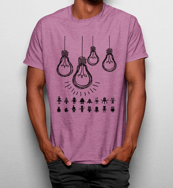 Camiseta Robot Bombilla Dibujo