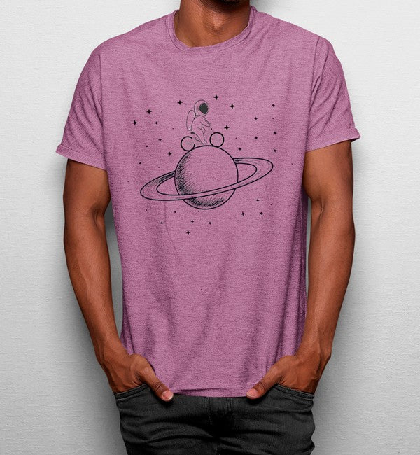 Camiseta Astronauta Bici En Saturno