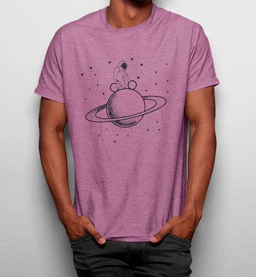 Camiseta Astronauta Bici En Saturno