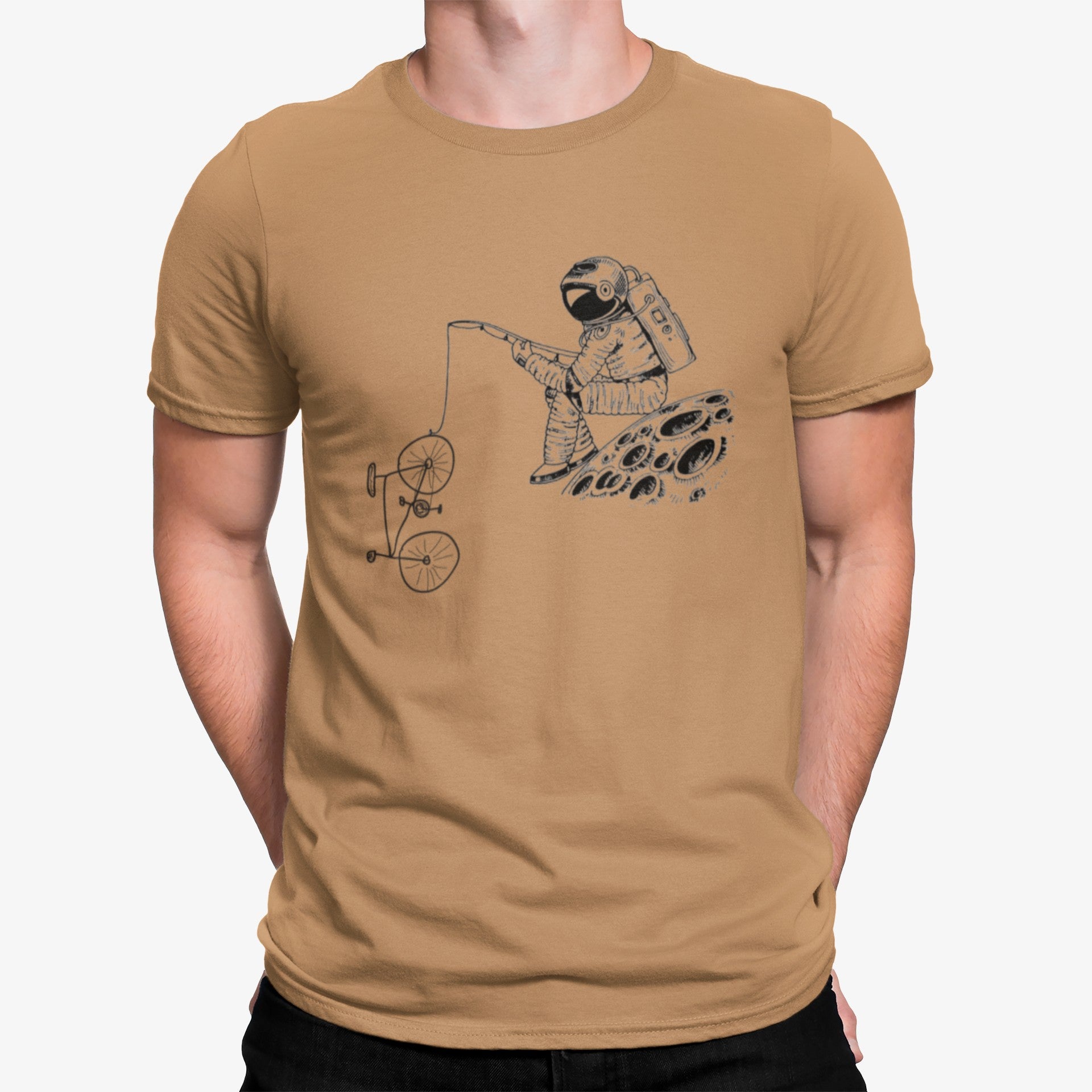 Camiseta Astronauta Pescando Una Bicicleta
