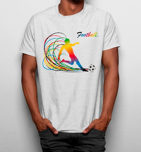 Camiseta Fútbol Balón Lineas Colorido