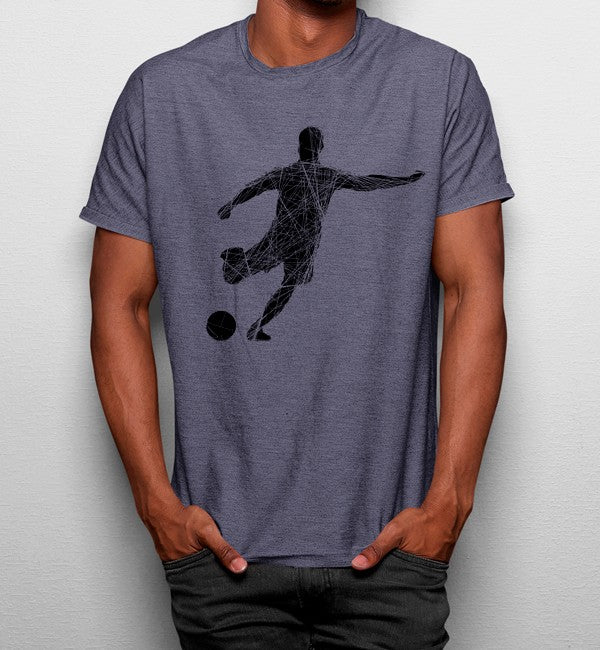 Camiseta Jugador Pateando La Balón minimalista