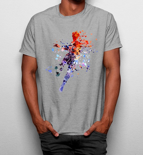 Camiseta Jugador De Fútbol Artístico Colorido