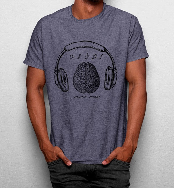 Camiseta Cerebro Escuchando Música