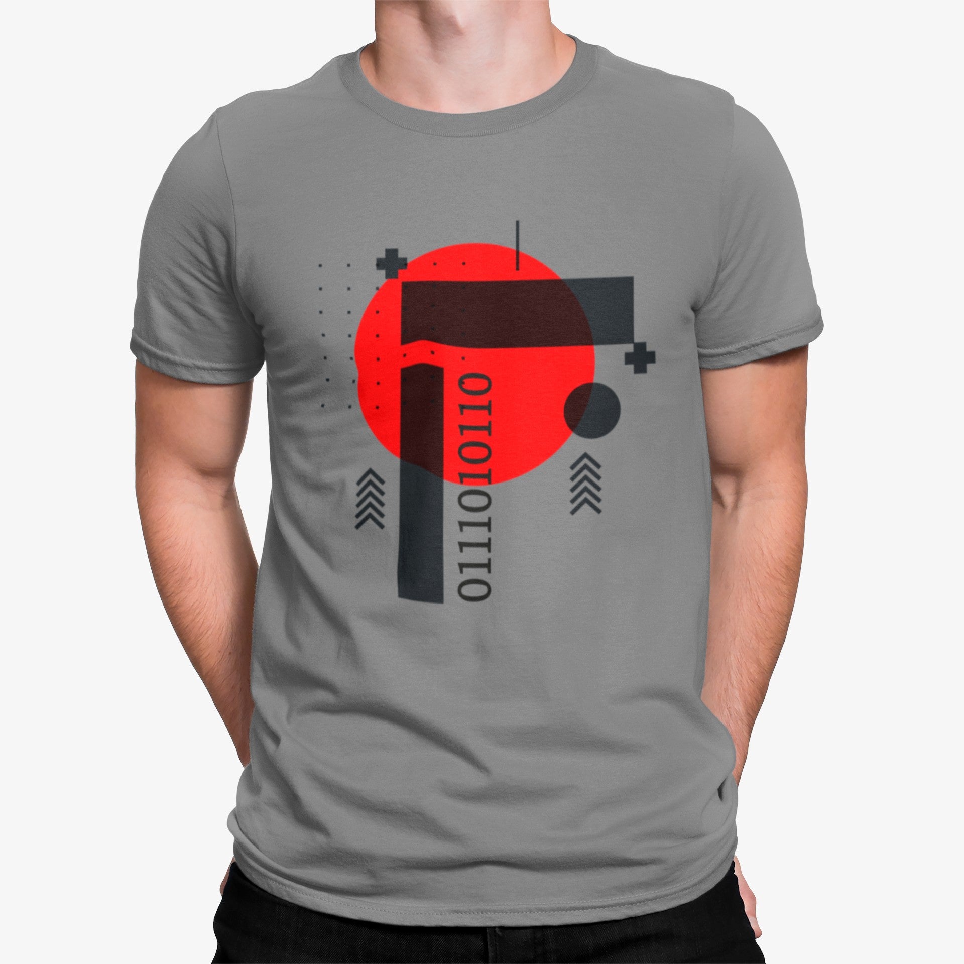 Camiseta Más Menos Código Binário Geométrico