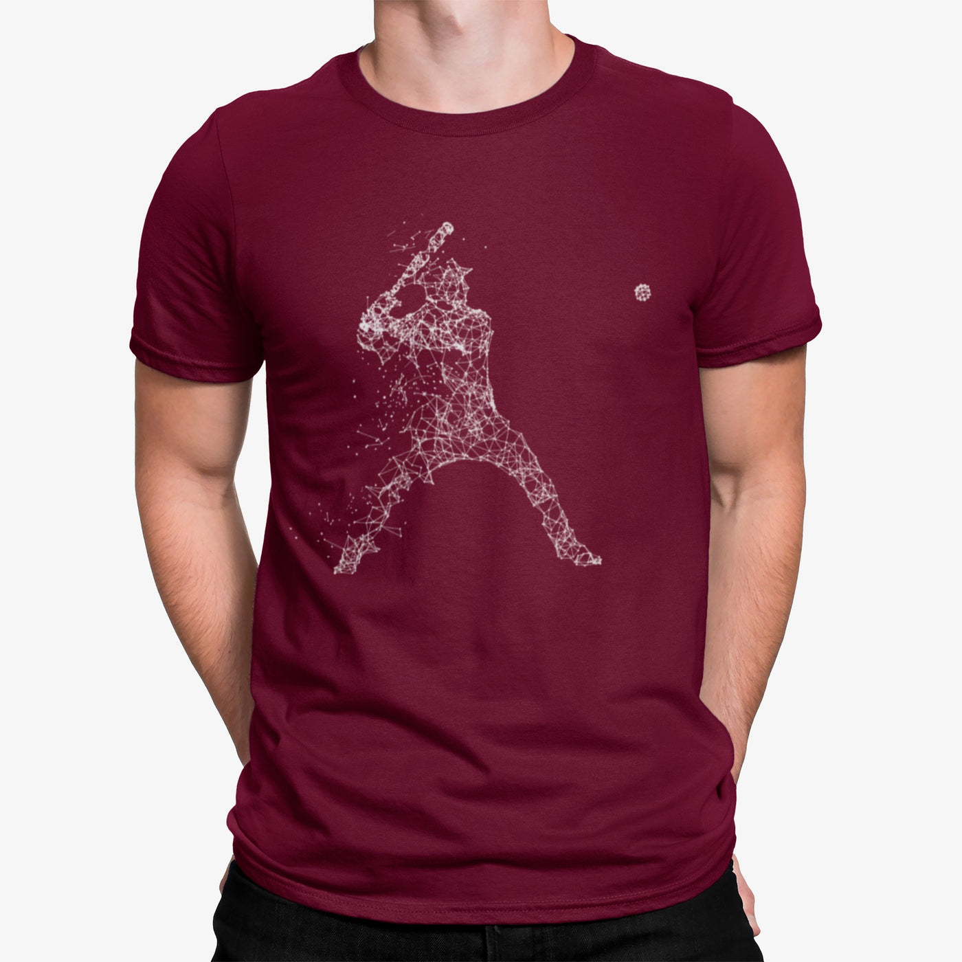 Camiseta Hombre Jugando Beisbol Lineas Geométrico
