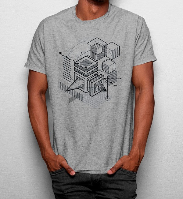 Camiseta Cubos Triángulos Geometricos