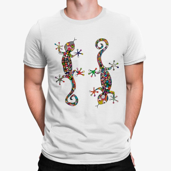 Camiseta Dos Lagartos Coloridos Divertidos