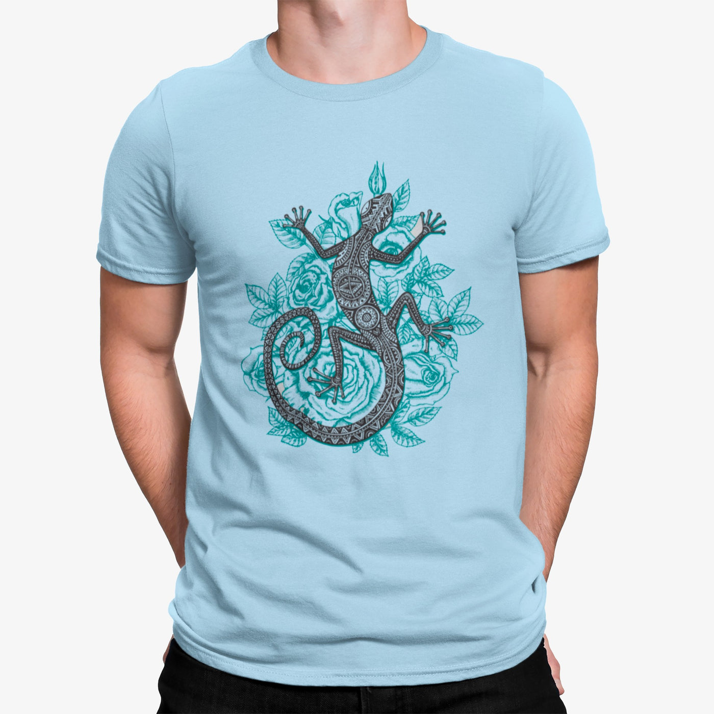Lizard T-shirt with Artistic Drawing