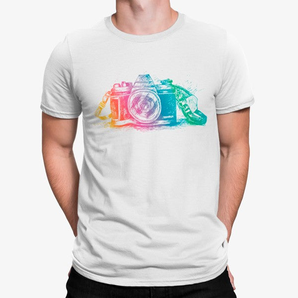 Camiseta Cámara Dibujo Colorido