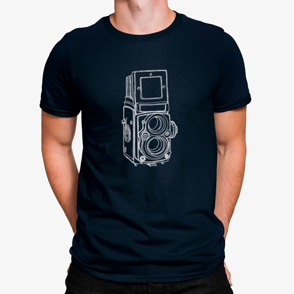 Camiseta Cámara Dibujo Lineas Minimalista