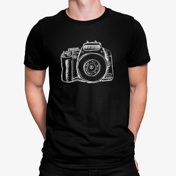 Camiseta Cámara Dibujo Minimalista
