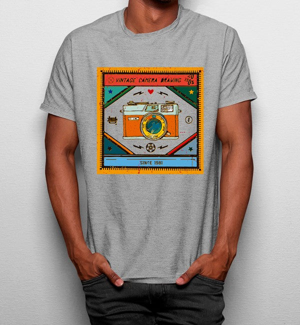 Camiseta Cámara Vintage Colorido