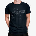 Camiseta Hombre Con Una Cámara Líneas