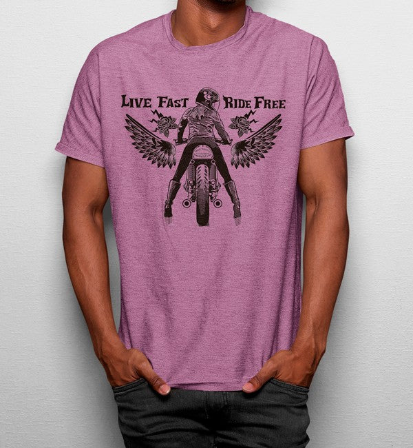 Camiseta Mujer En Moto Con Alas