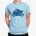 Camiseta Motociclista Dibujo Minimalista