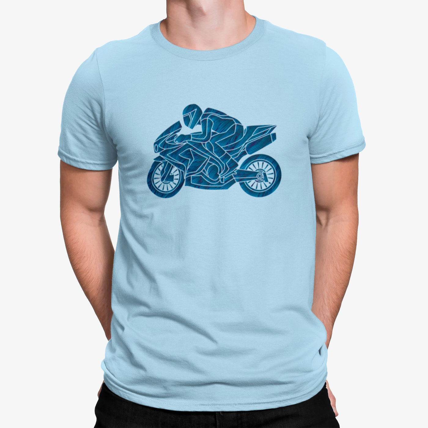 Camiseta Motociclista Dibujo Minimalista