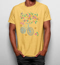 Camiseta Bici Flores Dibujo Mono