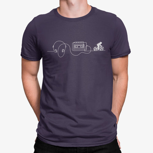 Camiseta Auriculares Casete Bici Líneas
