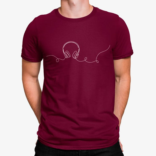 Camiseta Auriculares Minimalista Líneas