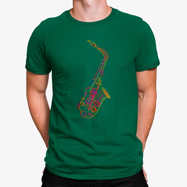 Camiseta Dibujo Saxofón Colorido