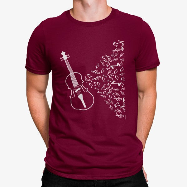 Camiseta Dibujo Violín Notas Musicales