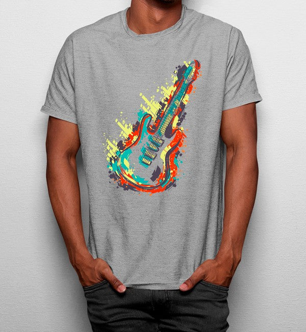 Camiseta Guitarra Dibujo Colorido