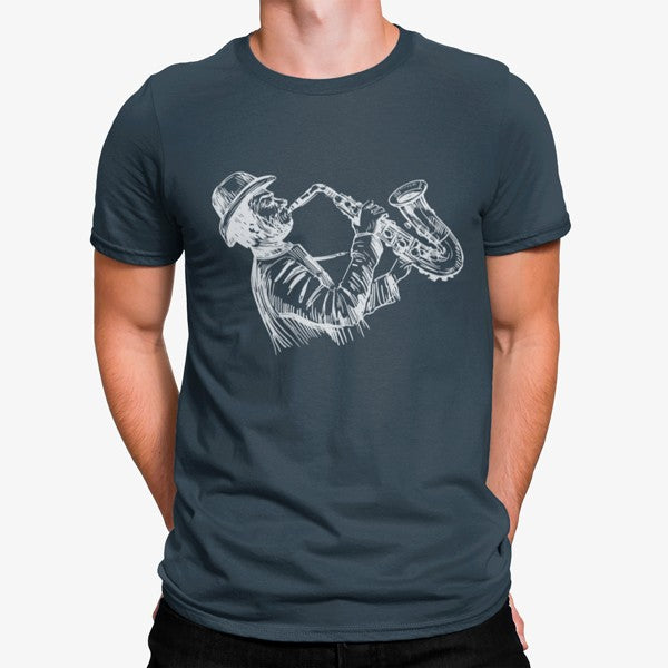 Camiseta Hombre Tocando Saxofón