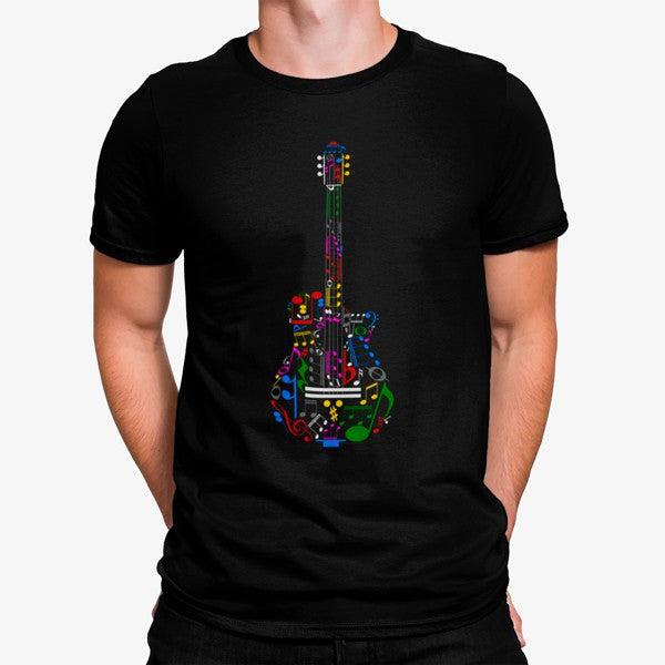 Camiseta Guitarra Minimalista Colorido
