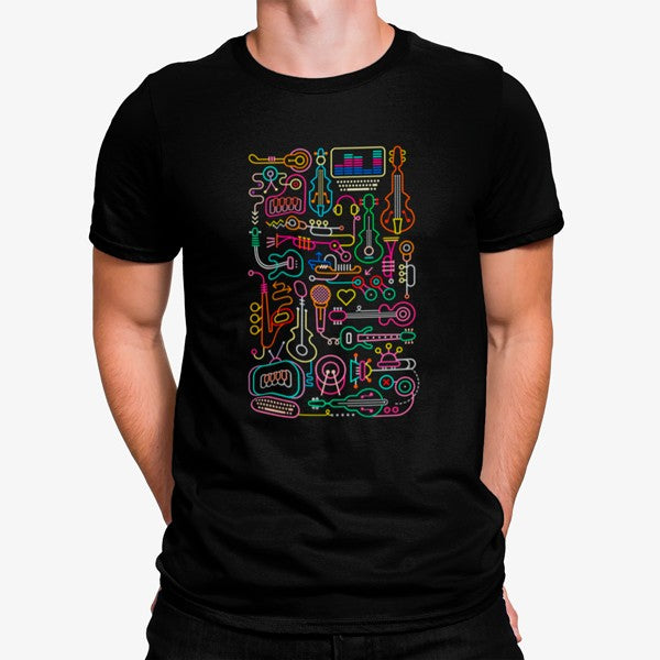Camiseta Guitarras Cool Néon